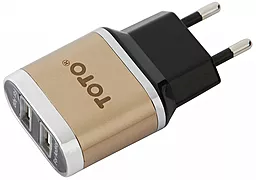 Сетевое зарядное устройство TOTO TZV-41 Led Travel charger Gold