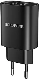 Сетевое зарядное устройство Borofone BN2 Super Fast 2.1a 2xUSB-A ports charger black - фото Сетевое зарядное устройство Borofone BN2 Super Fast 2.1a 2xUSB-A ports charger black