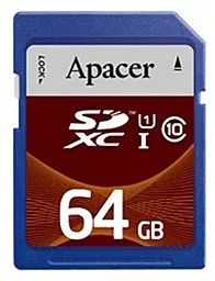 Карта памяти Apacer SDXC 64GB Class 10 UHS-I U1 (AP64GSDXC10U1-R)