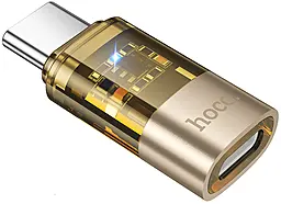 Адаптер-переходник Hoco UA36D USB Type-C -> Lightning gold - фото Адаптер-переходник Hoco UA36D USB Type-C -> Lightning gold