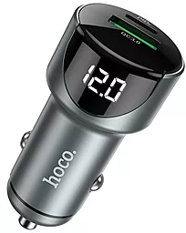 Автомобільний зарядний пристрій з швидкою зарядкою Hoco Z42 Light Road 20w PD USB-C/USB-A ports car charger grey