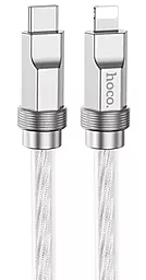 Кабель Hoco U113 Silicone Solid USB Type-C - Lightning 20w 3a 1м PD сable Silver - фото Кабель Hoco U113 Silicone Solid USB Type-C - Lightning 20w 3a 1м PD сable Silver
