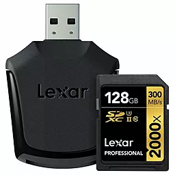 Карта пам'яті Lexar SDXC 128GB Professional Class 10 UHS-II U3 (LSD128CRBEU2000R) - фото Карта пам'яті Lexar SDXC 128GB Professional Class 10 UHS-II U3 (LSD128CRBEU2000R)