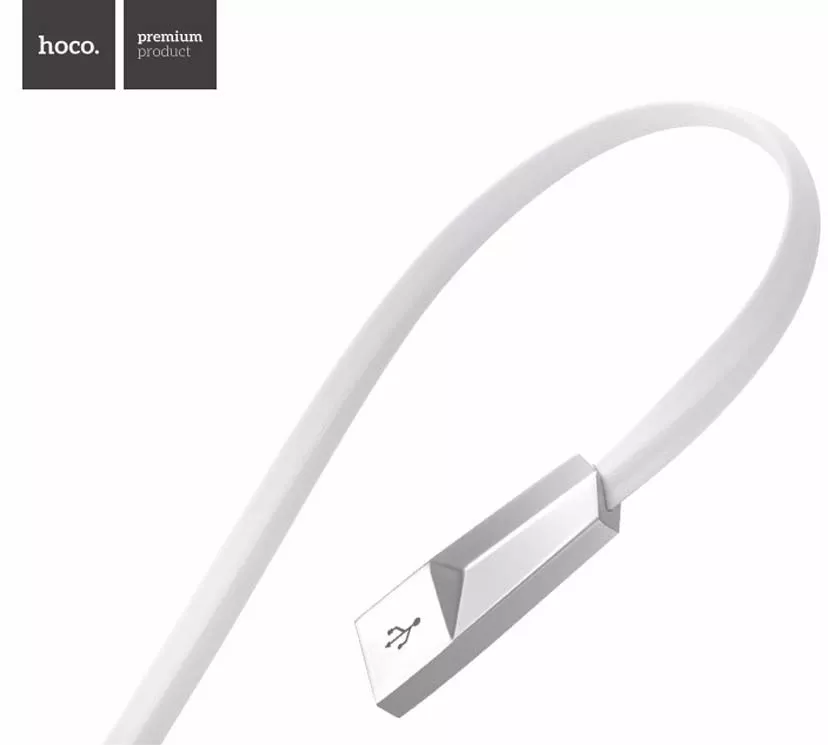 Кабель Hoco X4 Zinc USB-A - Lightning 12w 2.4a 1м cable White - фото 2