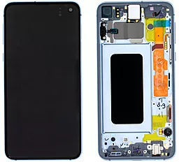 Дисплей Samsung Galaxy S10e G970 с тачскрином и рамкой, сервисный оригинал,  Blue