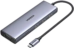 Мультипортовый USB Type-C хаб Ugreen CM498 9-in-1 gray (15600) - фото Мультипортовый USB Type-C хаб Ugreen CM498 9-in-1 gray (15600)