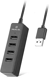 USB-A хаб REAL-EL HQ-174 (EL123110006) Black - мініатюра 4