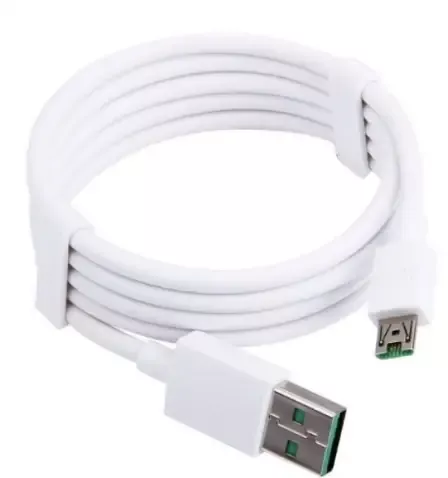 Кабель Oppo VOOC USB-A - micro USB 20w 4a 1м cable White - фото 3
