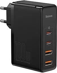 Сетевое зарядное устройство с поддержкой быстрой зарядки Baseus GaN2 Pro 100W QC 2xUSB-C + USB-C-С Cable Black (CCGAN2P-L01)