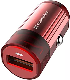 Автомобильное зарядное устройство с быстрой зарядкой ColorWay 18w QC3.0 car charger red (CW-CHA012Q-RD) - фото Автомобильное зарядное устройство с быстрой зарядкой ColorWay 18w QC3.0 car charger red (CW-CHA012Q-RD)