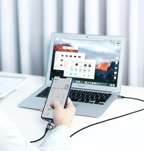 Універсальний кабель Ugreen US177 2-in-1 USB-A to Type-C/micro USB 15w 3a 1м сable Black (30875) - фото 5