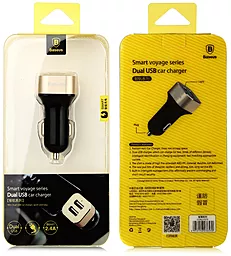 Автомобильное зарядное устройство Baseus Smart Voyage Series Dual USB Black/Gold (CCALL-HG21V) - миниатюра 7