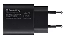 Сетевое зарядное устройство с быстрой зарядкой ColorWay 25w PD fast charger black (CW-CHS033PD-BK) - миниатюра 3