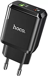 Сетевое зарядное устройство с быстрой зарядкой Hoco N5 Favor 20w PD USB-C/USB-A ports fast charger black - фото Сетевое зарядное устройство с быстрой зарядкой Hoco N5 Favor 20w PD USB-C/USB-A ports fast charger black