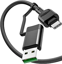 Кабель USB PD Hoco U106 20V 5A 1.2M 2-in-1 USB-A+C - Type-C Cable Black - миниатюра 3