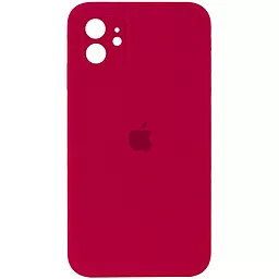 Чехол Silicone Case Full Camera Square для Apple iPhone 11 Rose Red