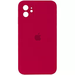 {"ru": "Чехол", "uk": "Чохол"} Silicone Case Full Camera Square для Apple iPhone 11 Rose Red