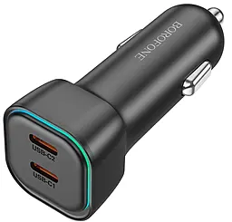 Автомобильное зарядное устройство Borofone BZ28B Trophie 55w PD 2xUSB-C ports charger black - фото Автомобильное зарядное устройство Borofone BZ28B Trophie 55w PD 2xUSB-C ports charger black
