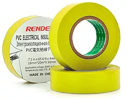 Изолента Render 0.1 мм х 18 мм x 20 м желтая