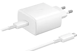 Сетевое зарядное устройство с быстрой зарядкой Samsung SFC2 45W + USB-C Cable White (EP-TA845XWEGRU) - фото Сетевое зарядное устройство с быстрой зарядкой Samsung SFC2 45W + USB-C Cable White (EP-TA845XWEGRU)