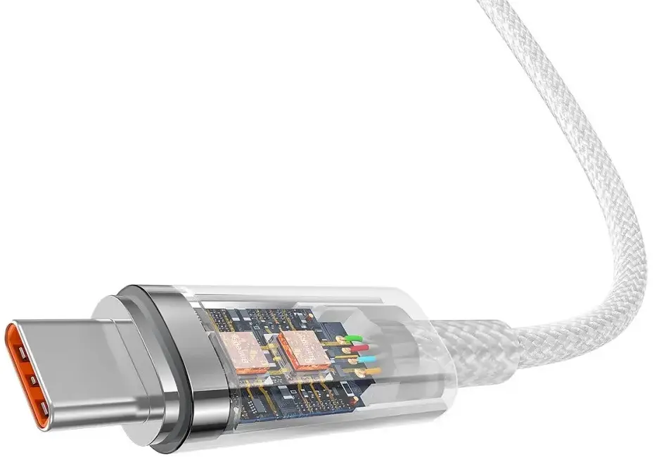 Кабель Baseus Smart Temperature Control USB-A - Type-C 100w 5a 2м cable White (CATS010502) - фото 5