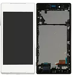 Дисплей Sony Xperia Z5 (E6603, E6653, SO-01H, SOV32, 501SO) з тачскріном і рамкою, оригінал, White