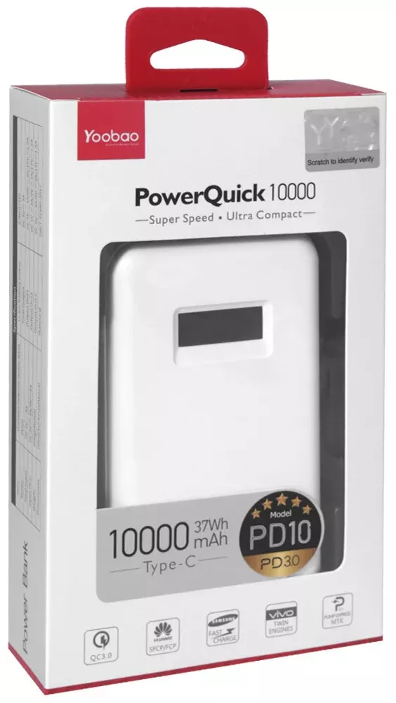 Повербанк Yoobao PD10 10000 mAh White - фото 3