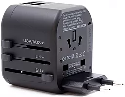 Сетевое зарядное устройство Moxom HC24 2.4a 2xUSB-A ports charger (EU/USA/UK) black - фото Сетевое зарядное устройство Moxom HC24 2.4a 2xUSB-A ports charger (EU/USA/UK) black