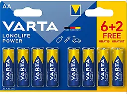 Батарейки Varta AA / LR6 Longlife Power 6+2шт - фото Батарейки Varta AA / LR6 Longlife Power 6+2шт
