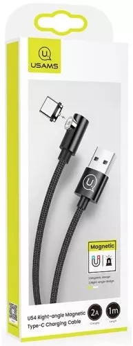 Кабель Usams U54 Right-Angle Magnetic USB-A - Type-C 10w 1м cable Black - фото 4