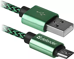 Кабель Defender USB08-03T USB-A - micro USB 10.5w 1м cable Green (87804)