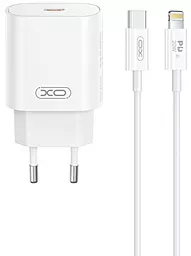 Мережевий зарядний пристрій XO CE25 25w PD USB-C home charger + USB-C to Lightning cable white - фото Мережевий зарядний пристрій XO CE25 25w PD USB-C home charger + USB-C to Lightning cable white