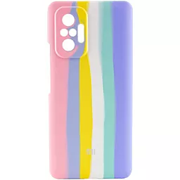 Чехол Epik Silicone Cover Full Rainbow для Xiaomi Redmi Note 10 Pro, Redmi Note 10 Pro Max Розовый / Сиреневый
