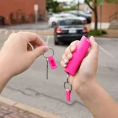 Перцовий балончик в формі брелока на ключі з кліпсою Sabre Red Key Case + Quick Release (HC-14-PK-OC) Рожевий - мініатюра 5