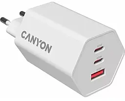 Сетевое зарядное устройство Canyon HEXAGON 65 GaN 65w PD/QC 2xUSB-C/USB-A fast charger White (CND-CHAHEX65W) - фото Сетевое зарядное устройство Canyon HEXAGON 65 GaN 65w PD/QC 2xUSB-C/USB-A fast charger White (CND-CHAHEX65W)