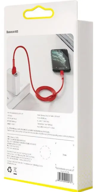 Кабель Baseus Silica USB-A - Lightning 12w 2.4a 1м cable Red (CALGJ-09) - фото 5