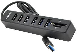 USB-A хаб Veggieg V-C306 8-in-1 USB2.0 black - фото USB-A хаб Veggieg V-C306 8-in-1 USB2.0 black