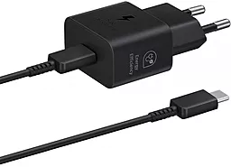 Сетевое зарядное устройство Samsung 25w USB-C ports + USB-C to USB-C cable home charger black (EP-T2510XBEGEU)