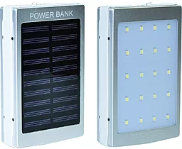 Повербанк MANGO Solar+LED 2USB 10000 mAh Silver - фото Повербанк MANGO Solar+LED 2USB 10000 mAh Silver
