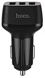 Автомобильное зарядное устройство с быстрой зарядкой Hoco Z15B KUSO QC3.0 USB THREE PORTS Black - миниатюра 2