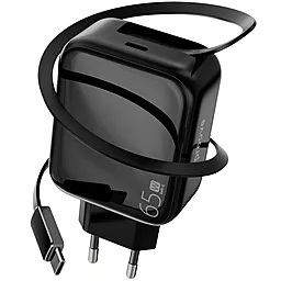 Сетевое зарядное устройство Proove Fixtape 65w GaN PD USB-C fast charer + Type-C cable black (WCFP65010201) - фото Сетевое зарядное устройство Proove Fixtape 65w GaN PD USB-C fast charer + Type-C cable black (WCFP65010201)