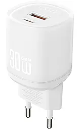 Сетевое зарядное устройство XO L151 30w GaN PD USB-C/USB-A ports charger white - фото Сетевое зарядное устройство XO L151 30w GaN PD USB-C/USB-A ports charger white