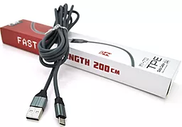 Кабель EMY MY-732 USB-A - micro USB 12w 2.4a 2м cable Black - фото Кабель EMY MY-732 USB-A - micro USB 12w 2.4a 2м cable Black