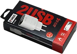 Сетевое зарядное устройство EasyLife 2.4a 2xUSB-A ports charger white - миниатюра 4