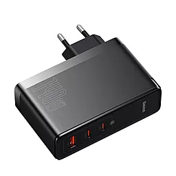 Сетевое зарядное устройство Baseus GaN5 Pro 140W 1xUSB/2xUSB-C Ports + USB C-C 240W Cable Black (CCGP100201) - миниатюра 4