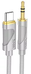Аудио кабель Hoco UPA30 Friend audio AUX mini Jack 3.5 мм - USB Type-C M/M cable 1 м gray