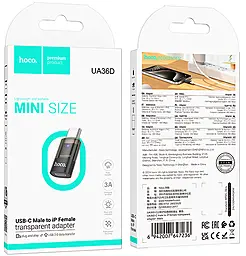 Адаптер-переходник Hoco UA36D USB Type-C -> Lightning black - миниатюра 5 Адаптер-переходник Hoco UA36D USB Type-C -> Lightning black - миниатюра 5