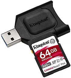 Карта памяти Kingston SDXC 64GB Canvas React Plus Class 10 UHS-II U3 V90 (MLPR2/64GB) - миниатюра 2