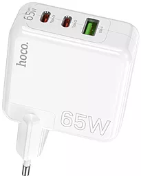 Сетевое зарядное устройство Hoco C115A 65w GaN PD 2xUSB-C/USB-A ports fast charger white