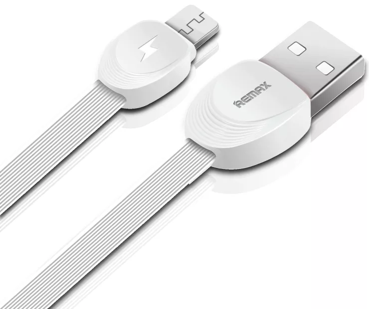 Кабель Remax Shell USB-A - micro USB 12w 2.4a 1м cable White (RC-040m) - фото 1